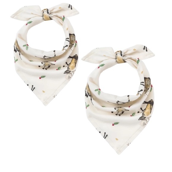 Burt's Bees Other - Burt's Bees 2 Piece Northern Reindeer Organic Cotton Pet Bandanas in Cardinal